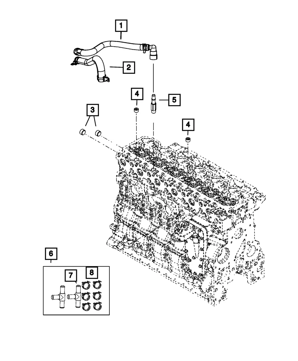 Heater Return Hose - Mopar (68359948aa) - view 3