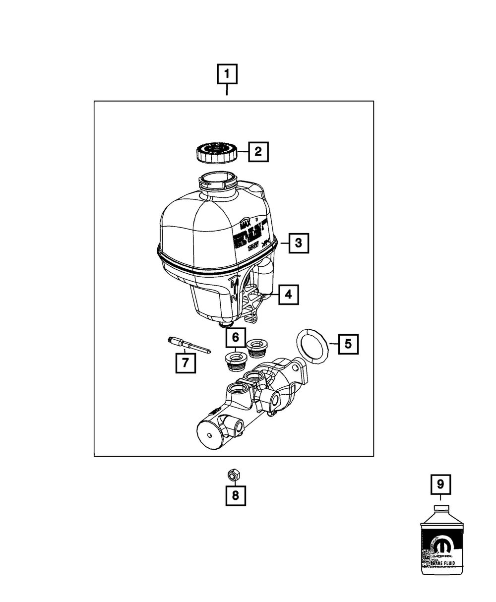 Brake Master Cylinder - Mopar (68398157aa)