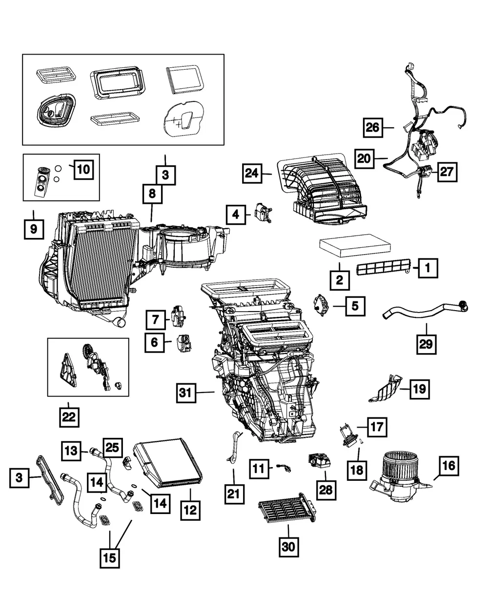 Air Conditioning Evaporator - Mopar (68408458aa)