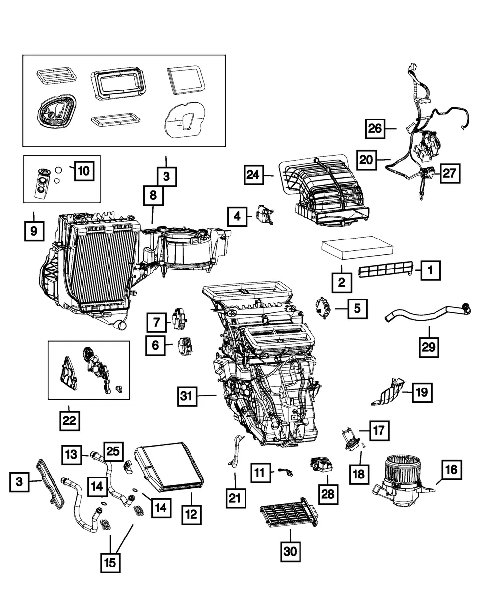 A/C And Heater Unit Seal Kit - Mopar (68428902aa)