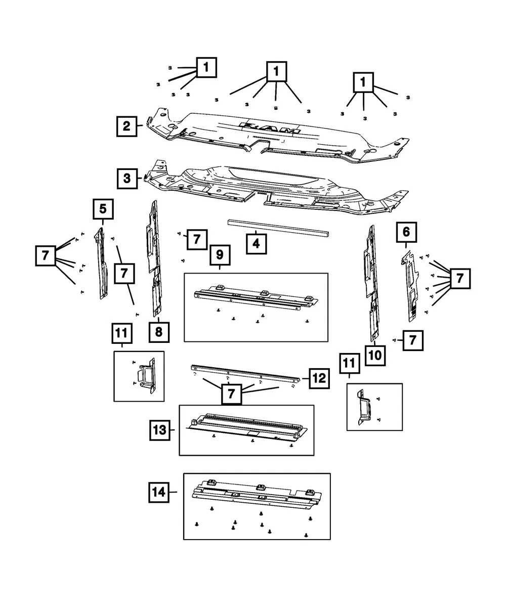Radiator Lower Seal - Mopar (68443576aa)