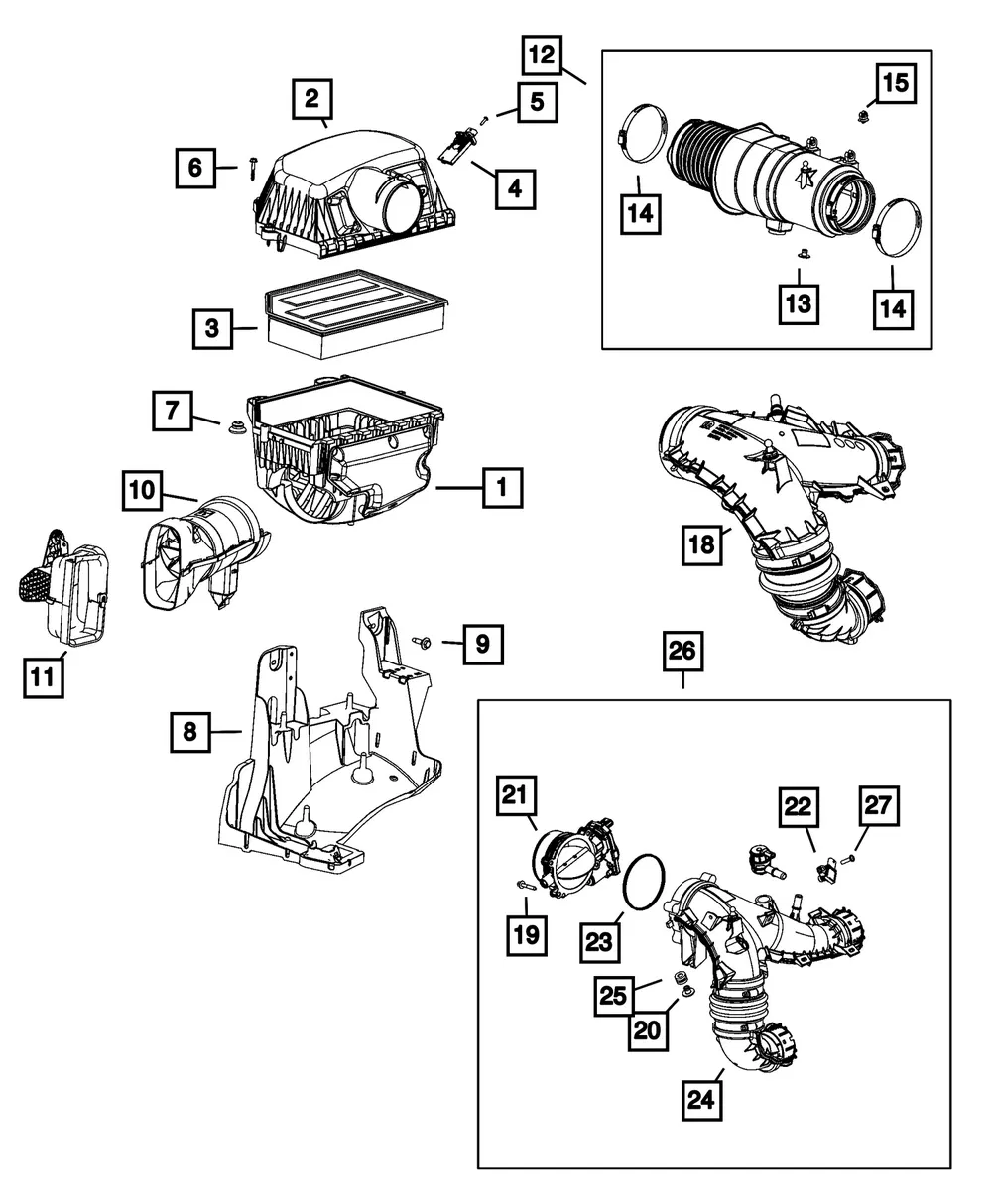 Air Cleaner Bracket - Mopar (68545625AB)