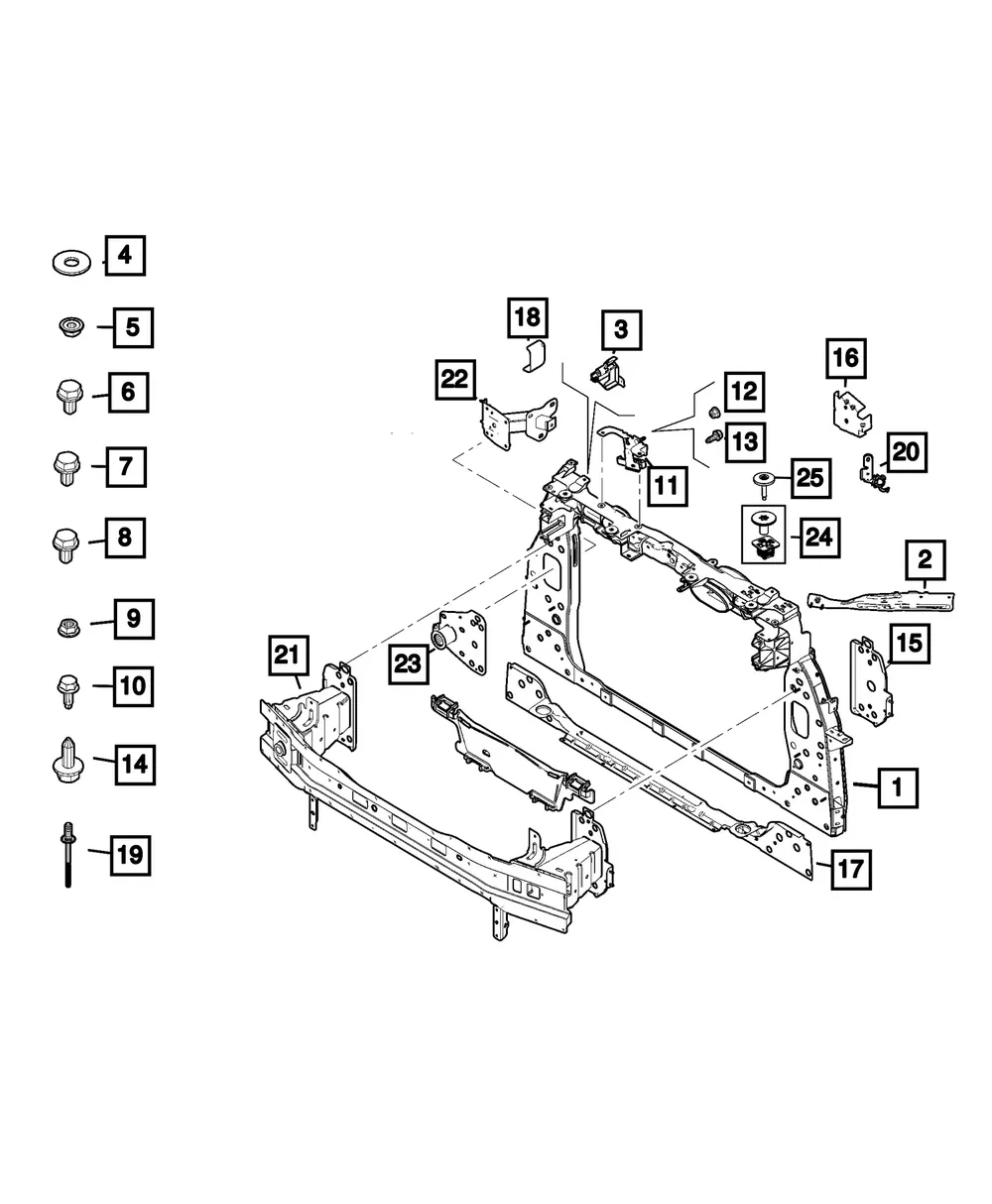 Radiator Bracket - Mopar (68494940aa)