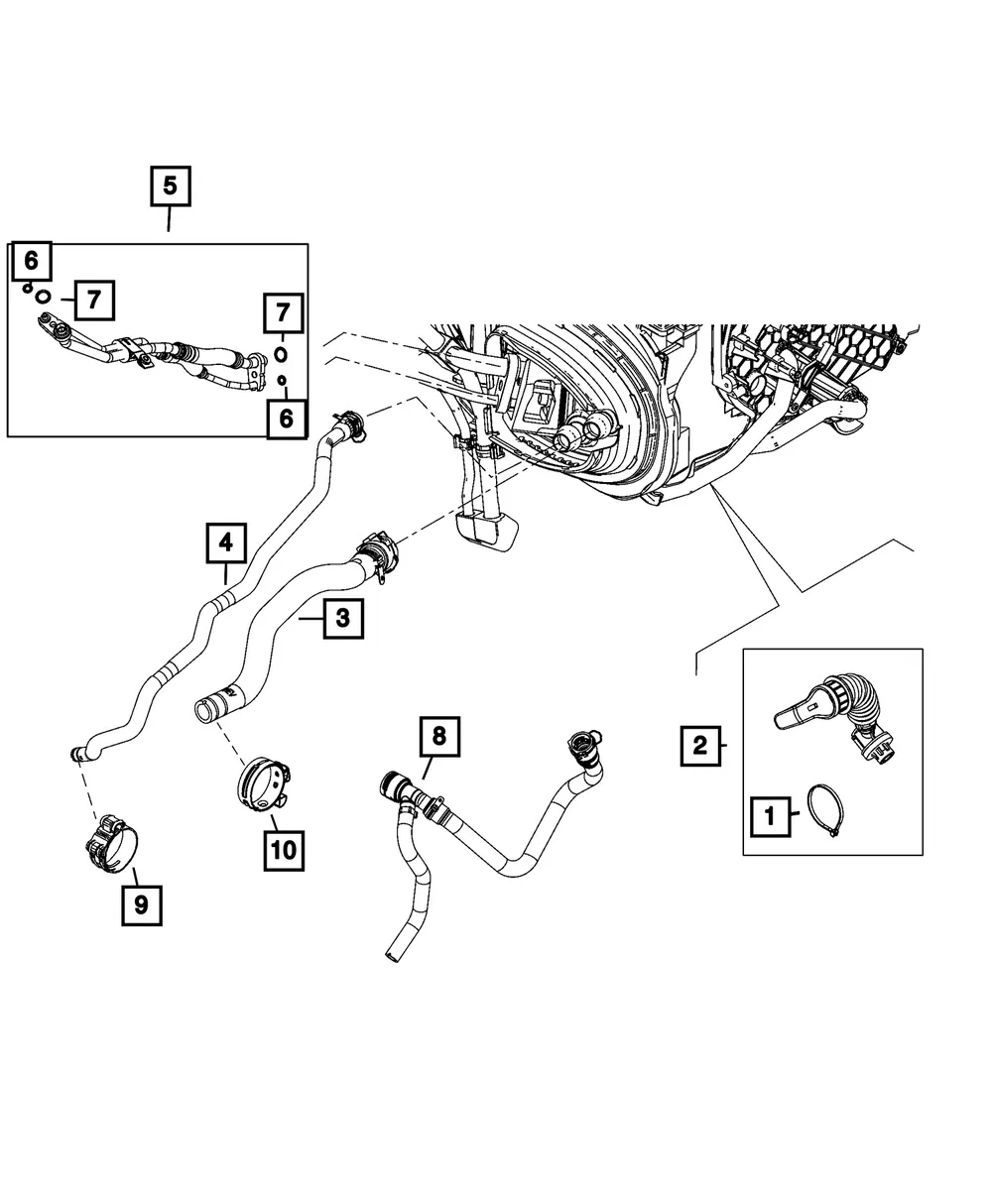 Heater Hose - Mopar (68497571AA)