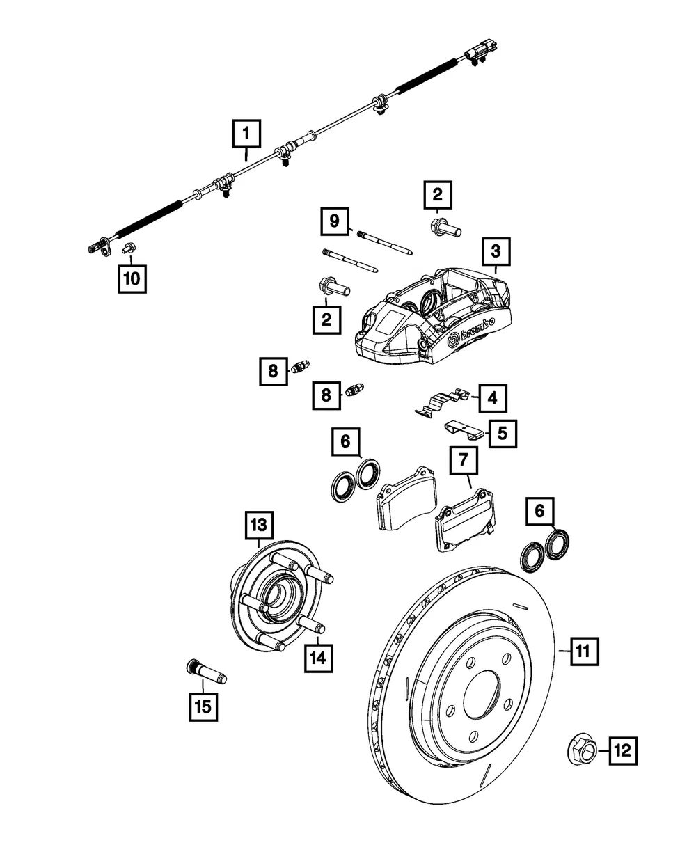 Disc Brake Caliper Assembly, Left - Mopar (68525317AA)