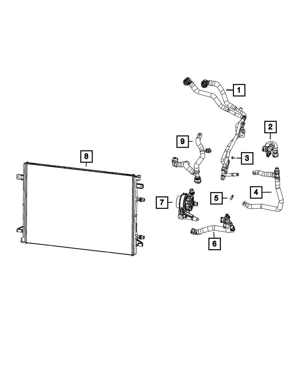 Radiator Inlet Hose And Clamp - Mopar (68579146AB)