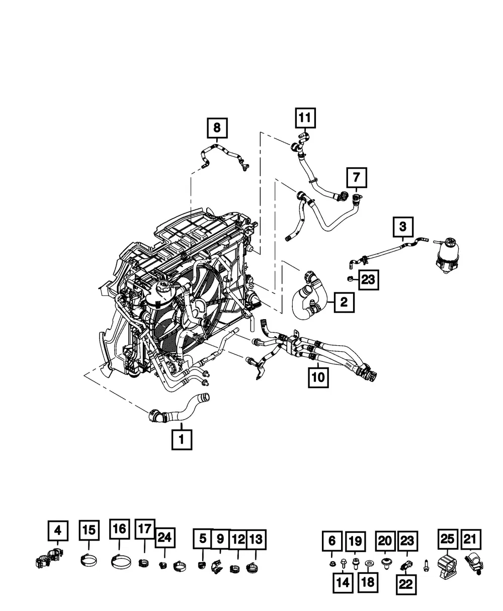 Radiator Vent Line Hose - Mopar (68619476AA)