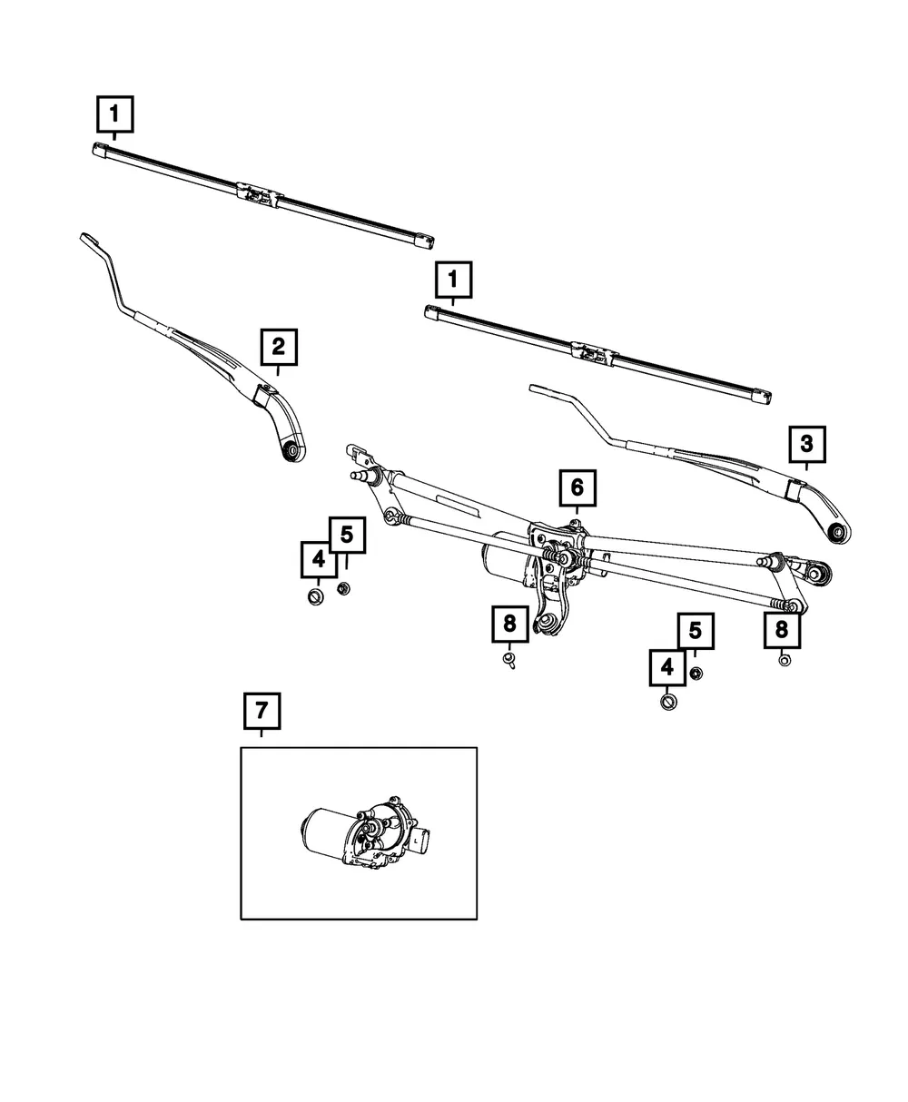 Wiper Pivot And Linkage - Mopar (68745476AA)