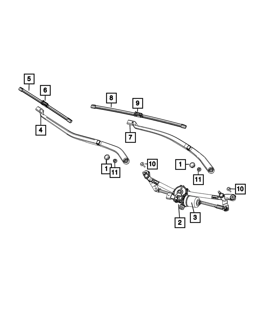 Wiper Pivot And Linkage - Mopar (68657984AA)