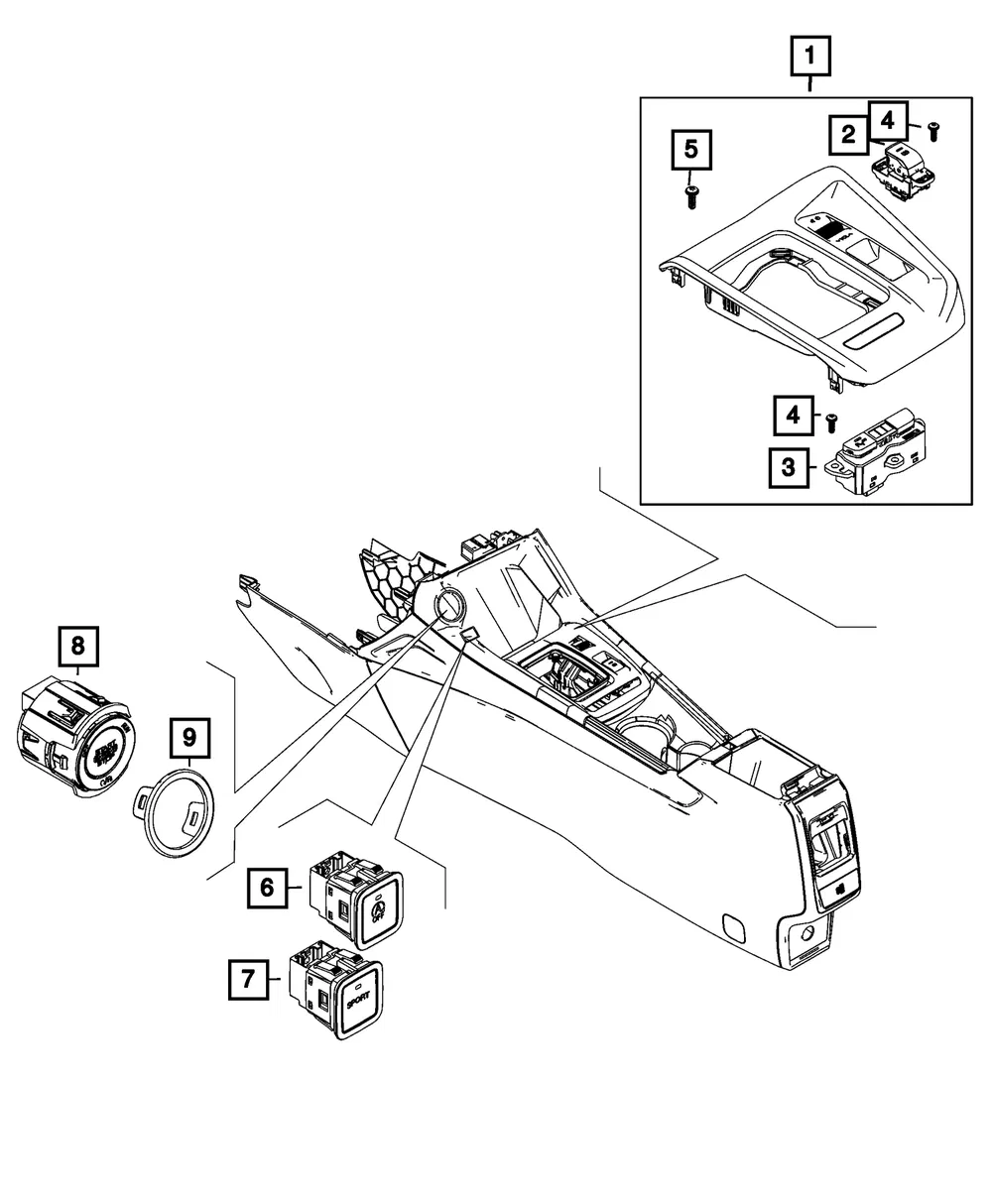 Parking Brake Switch - Mopar (7aw31lxfaa)