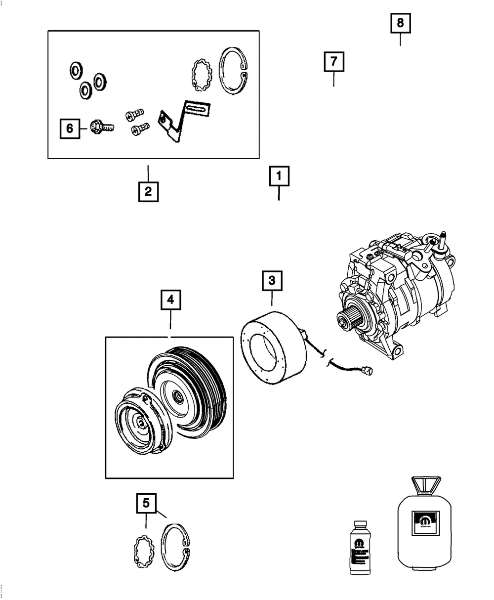 A/C Compressor Lubricant, Export - Mopar (82300102GC)