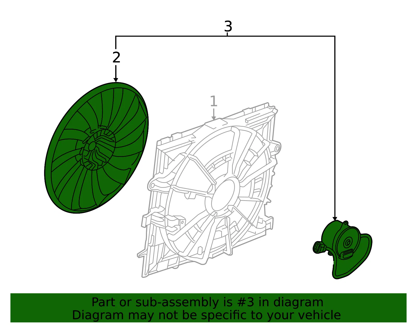 Engine Cooling Fan Motor - GM (84075446) - view 5