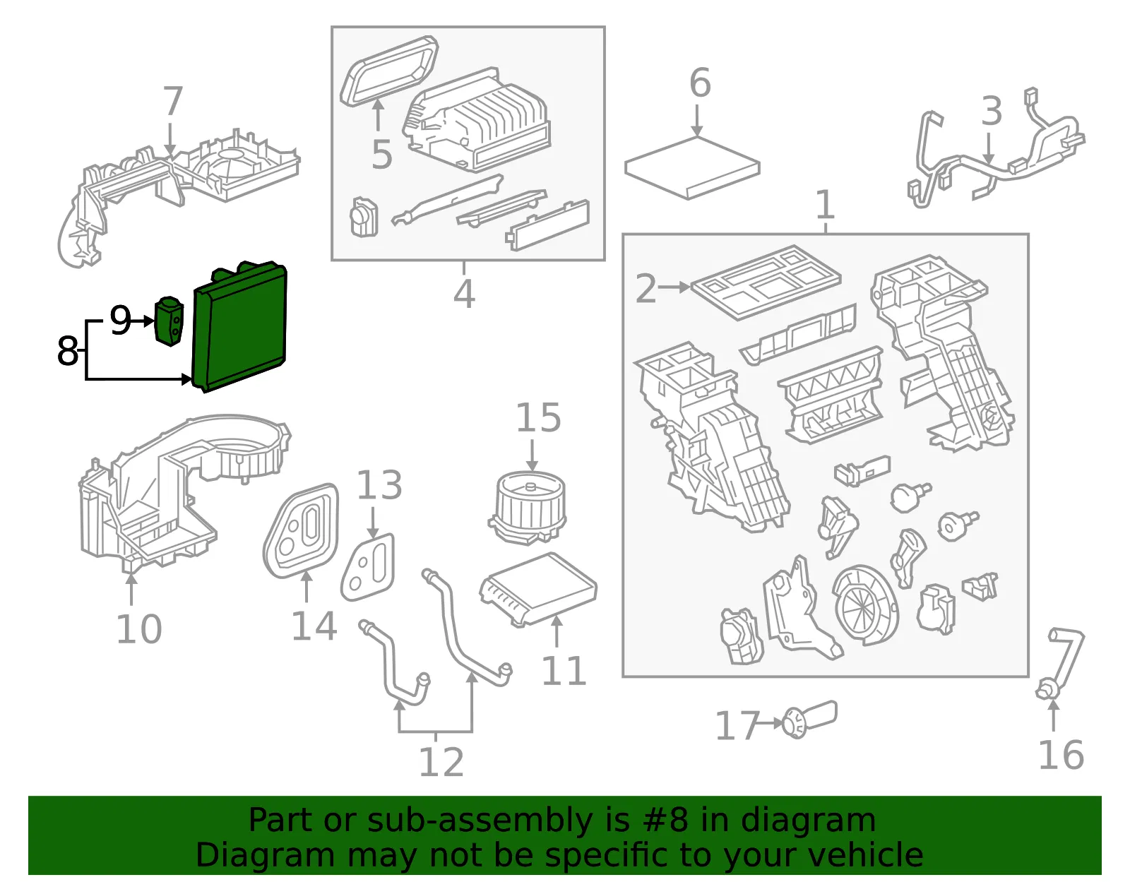 Air Conditioning Evaporator Core - GM (84096254) - view 3
