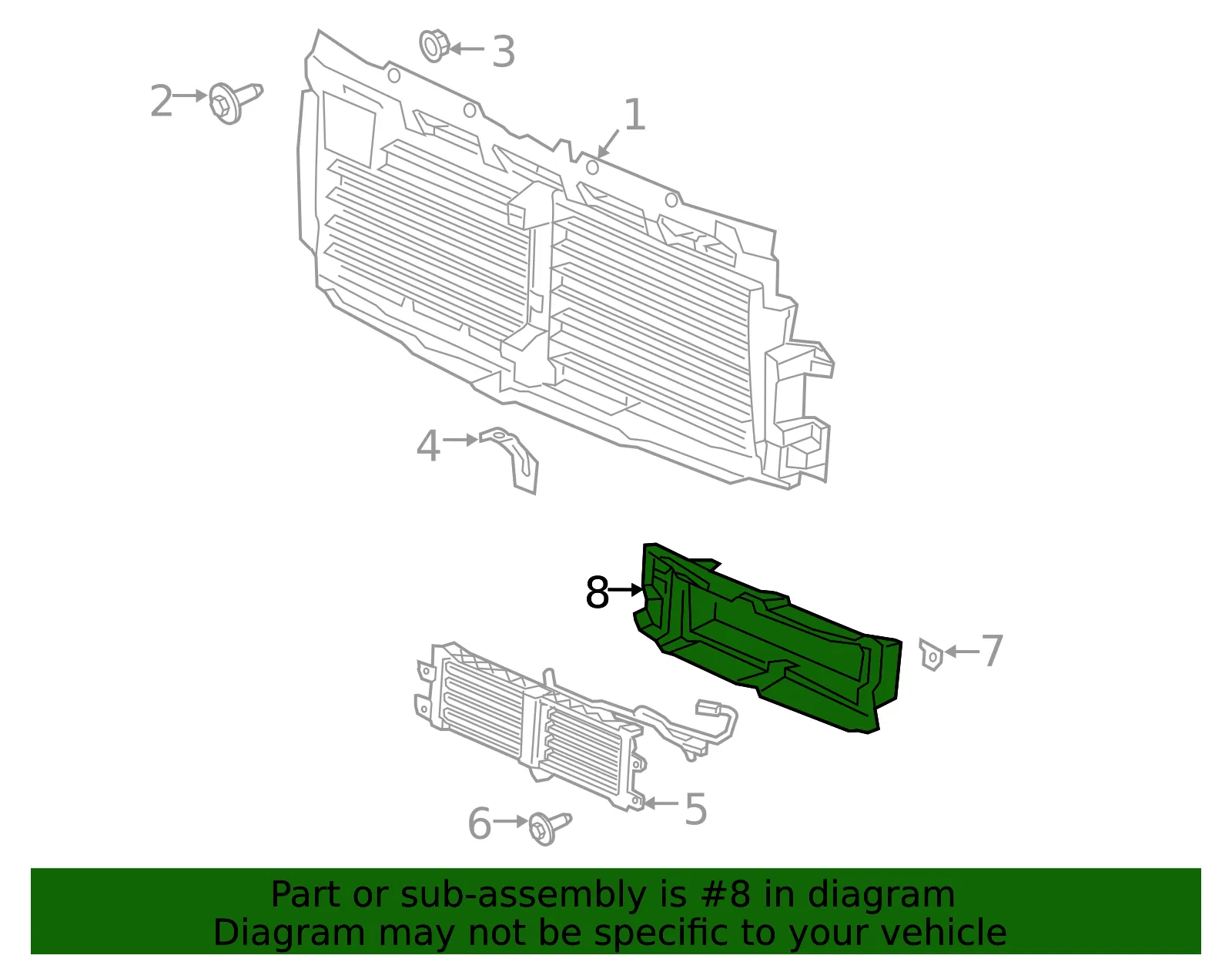 Front Lower Radiator Air Baffle - GM (84126427) - view 4