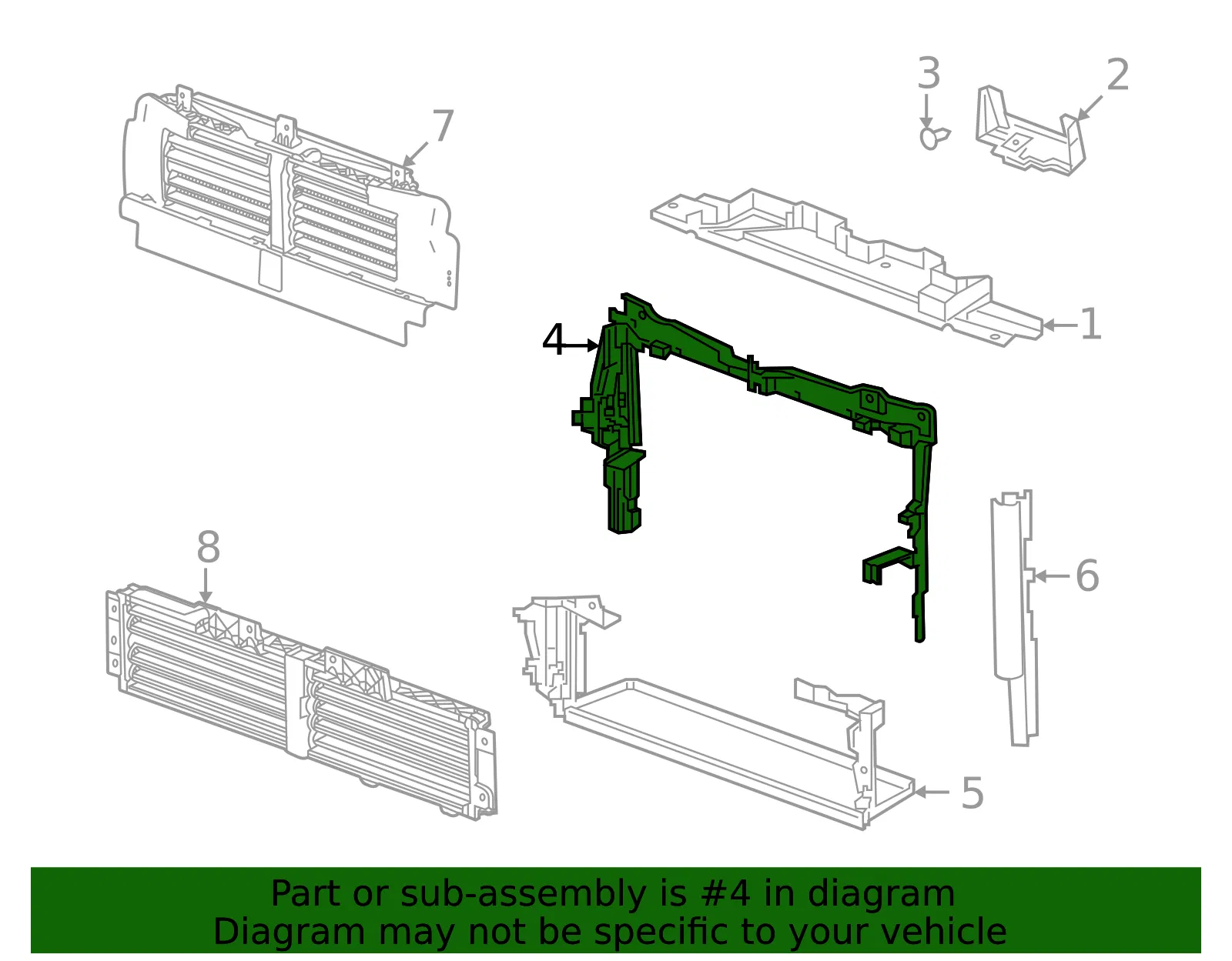 Front Upper Radiator Air Baffle - GM (84147803) - view 4