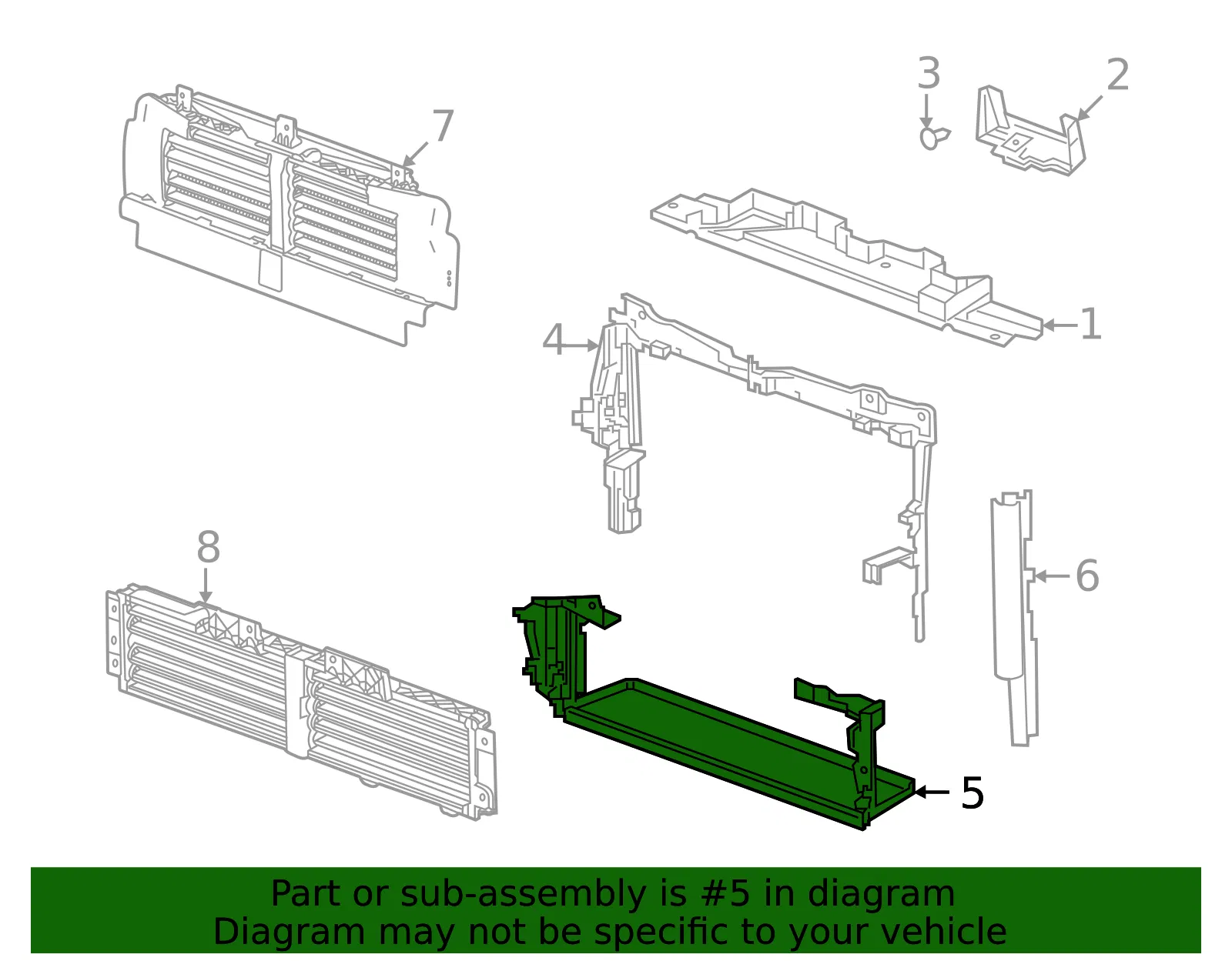 Front Lower Radiator Air Baffle - GM (84147809) - view 3