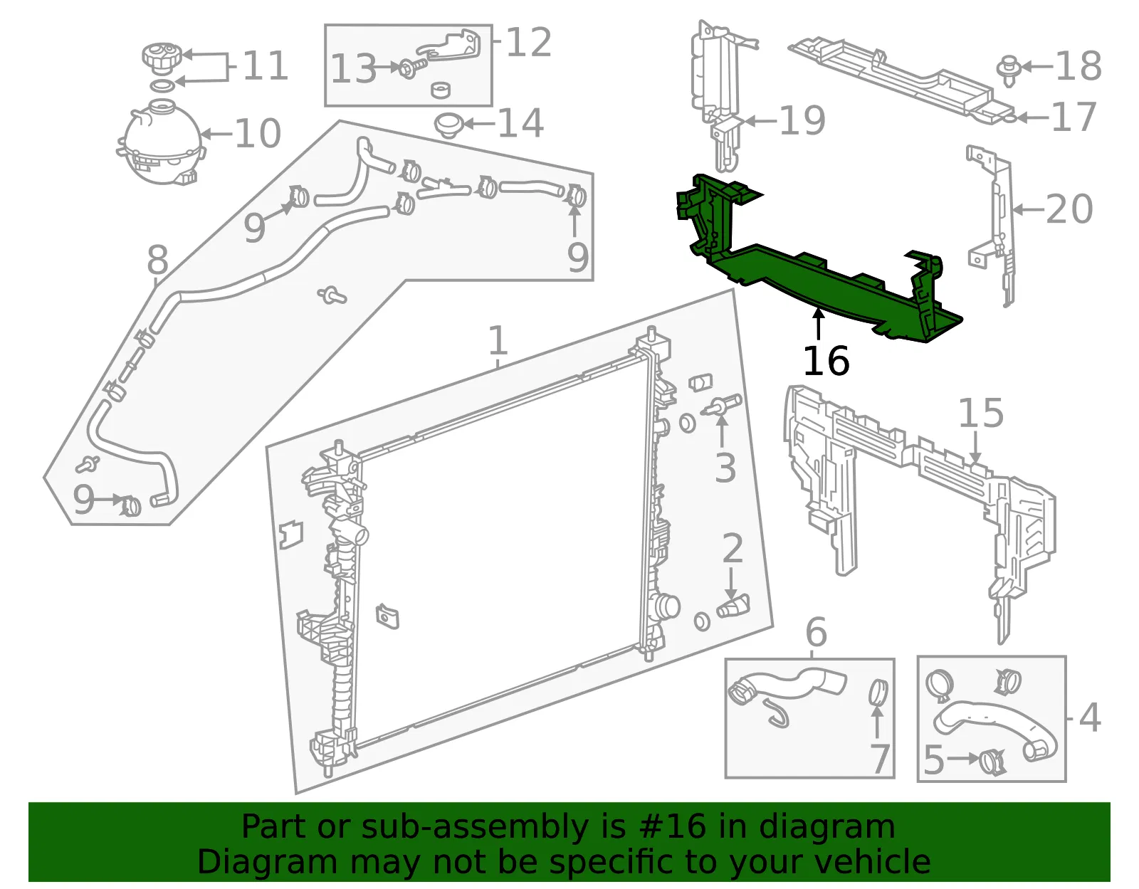 Front Lower Radiator Air Baffle - GM (84447967) - view 3
