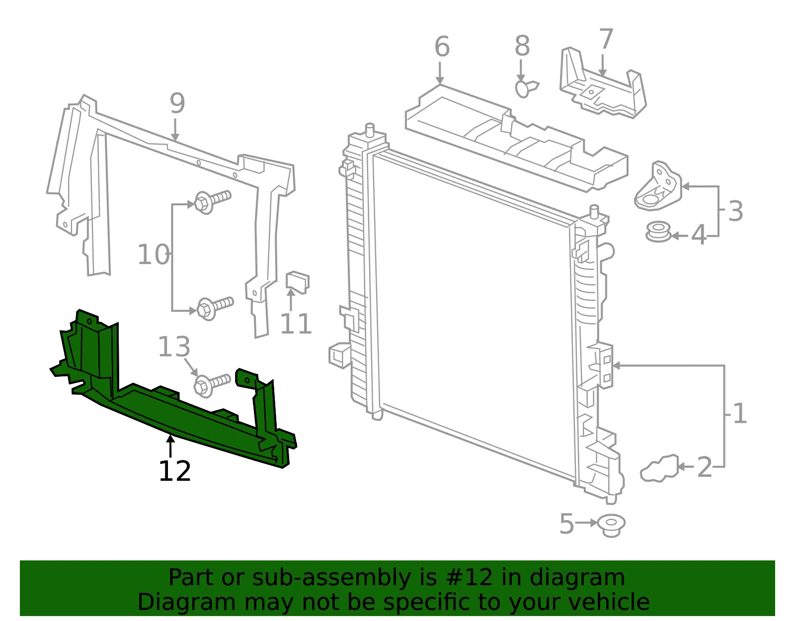 Front Lower Radiator Air Baffle - GM (84147813) - view 4