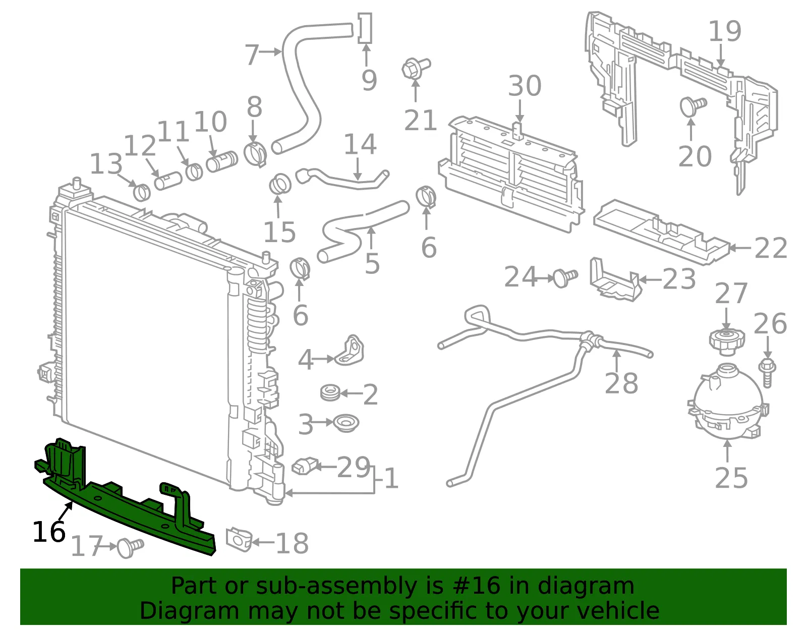 Front Lower Radiator Air Baffle - GM (84147816) - view 3