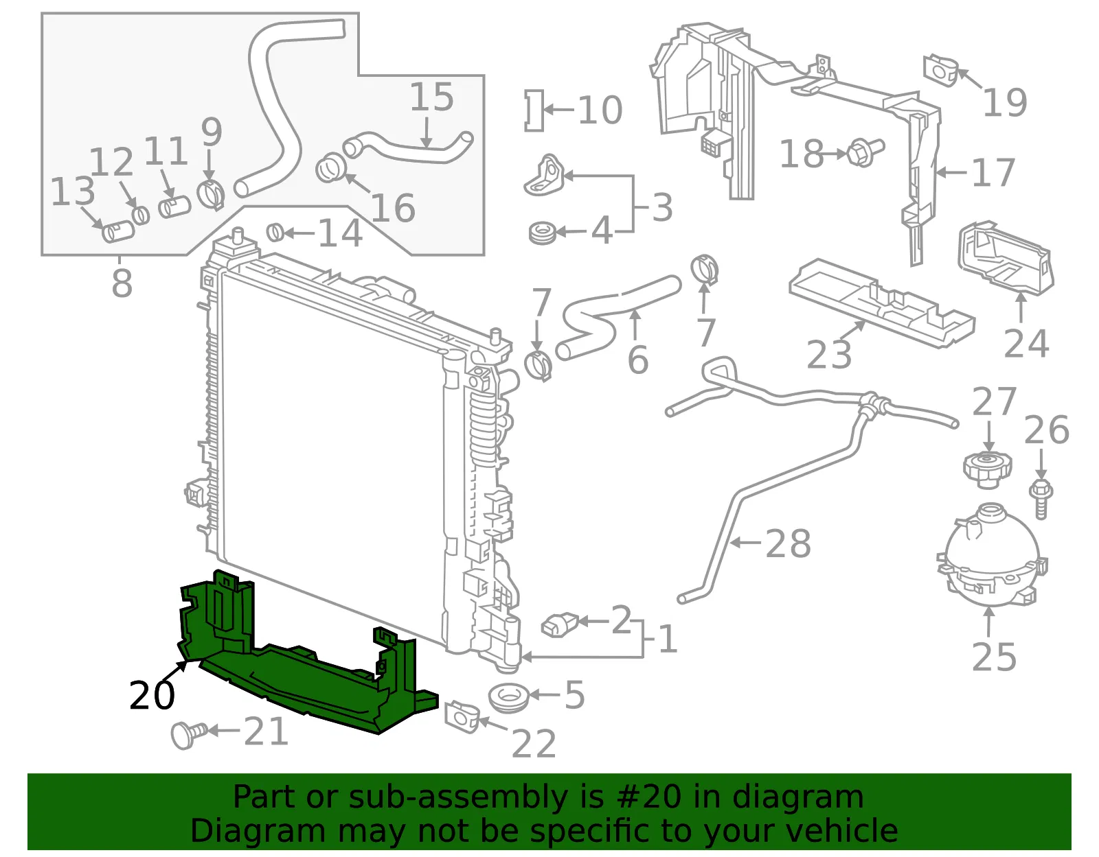 Front Lower Radiator Air Baffle - GM (84160579) - view 4