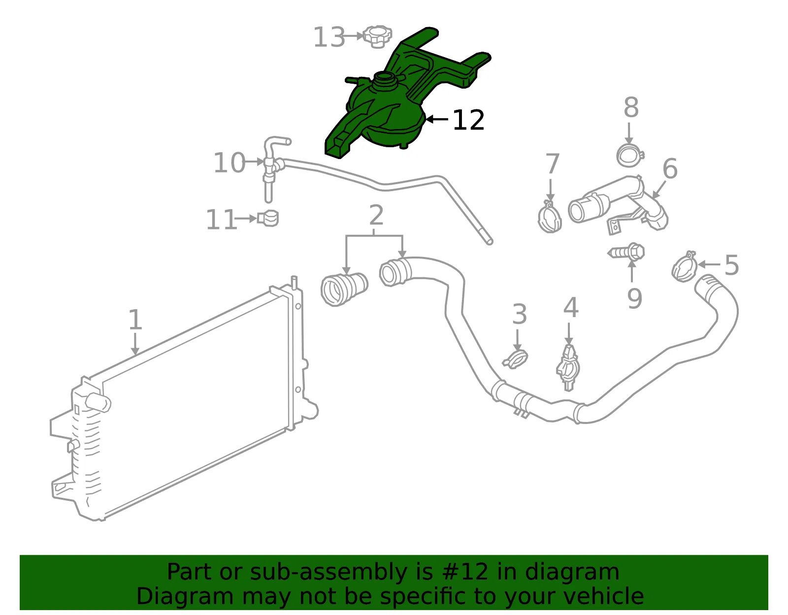 Radiator Surge Tank - GM (84225911) - view 5