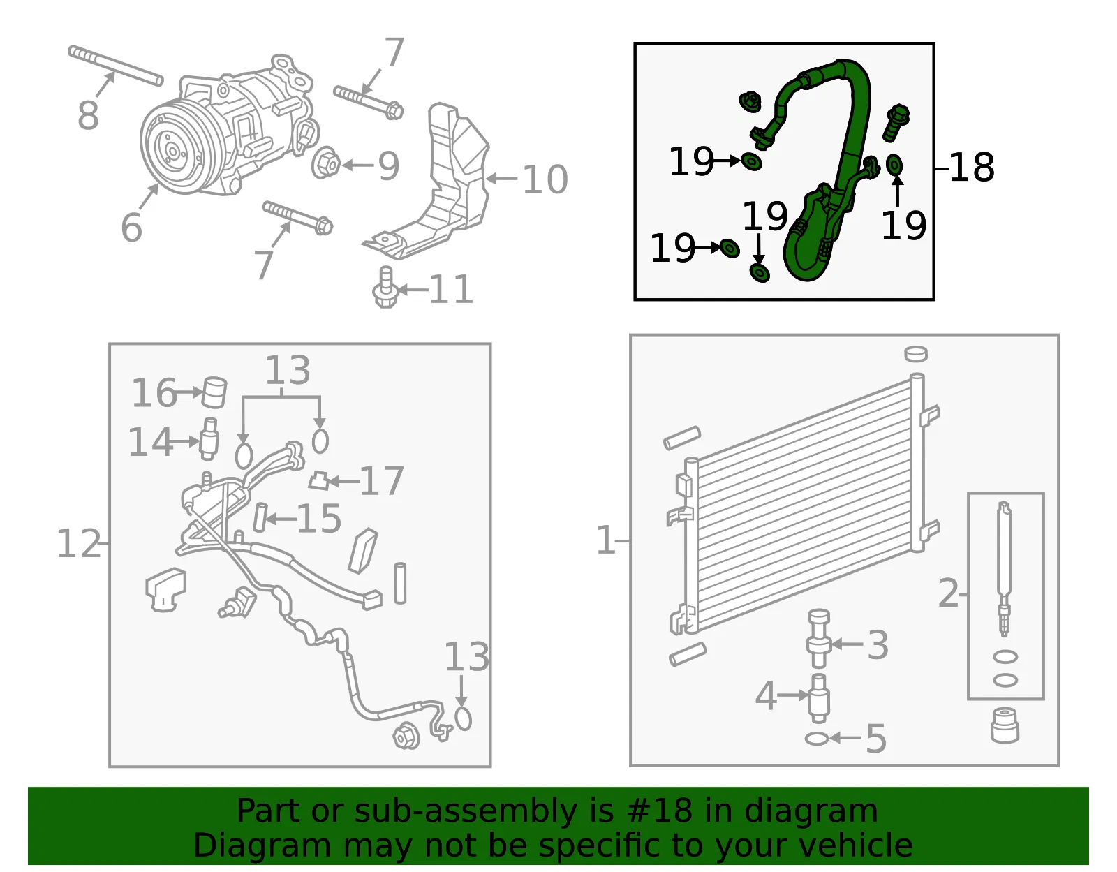 Air Conditioning Compressor Hose Assembly with Seals - GM (84242396) - view 3
