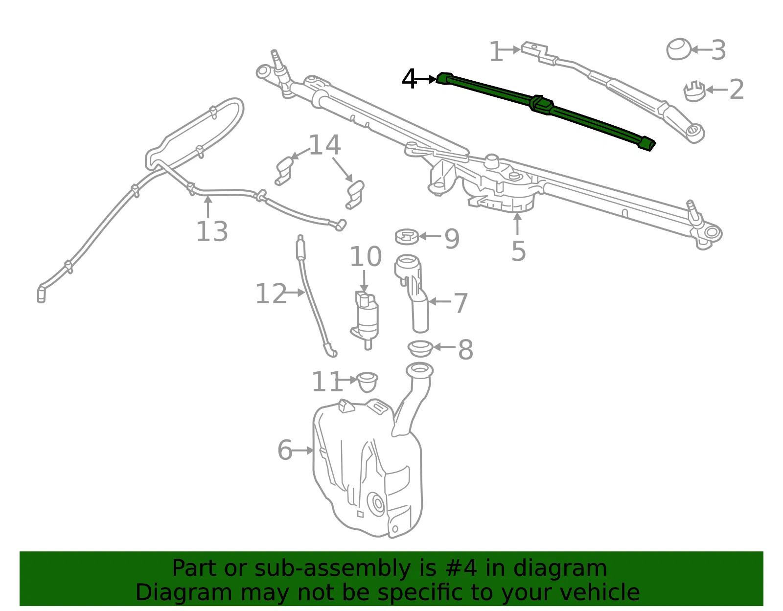 Wiper Blade - Driver's Side (LH) - GM (84306923) - view 4