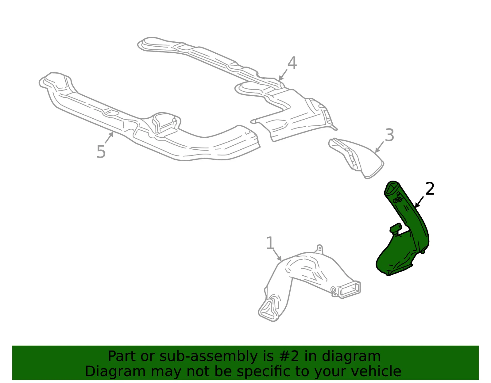 Auxiliary Air Conditioning Air Lower Duct - GM (84308450) - view 4