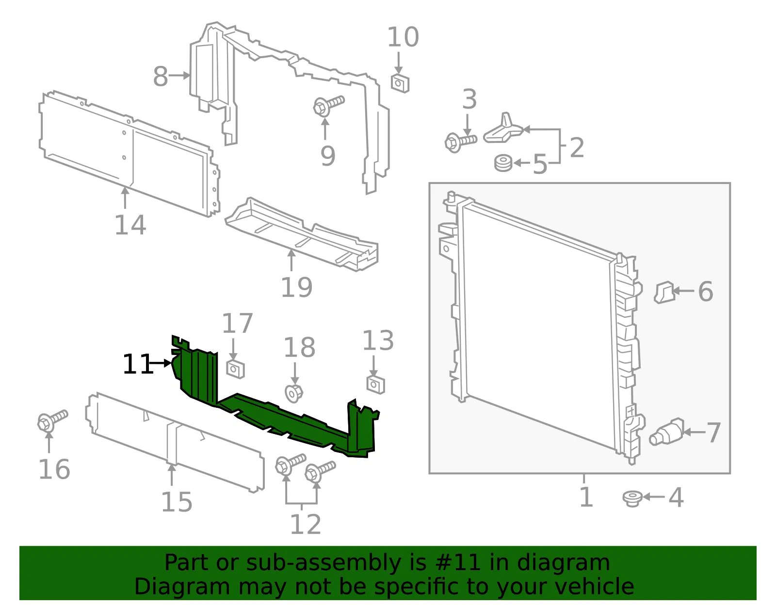 Lower Radiator Air Baffle - GM (84328219) - view 4