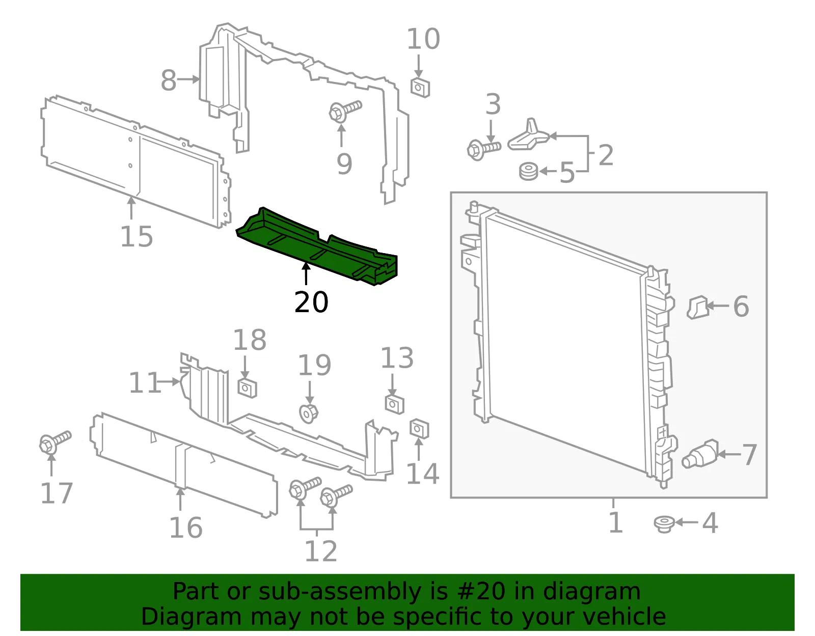 Radiator Air Baffle - GM (84342310) - view 3