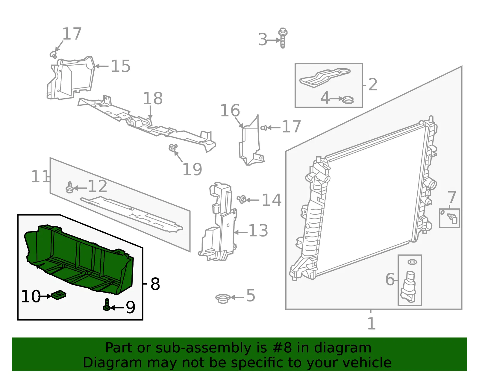 Front Lower Radiator Air Baffle - GM (84352045) - view 3