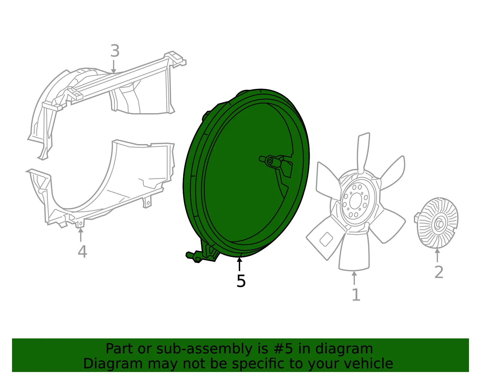 Engine Cooling Fan Rear Shroud - GM (84362765) - view 4