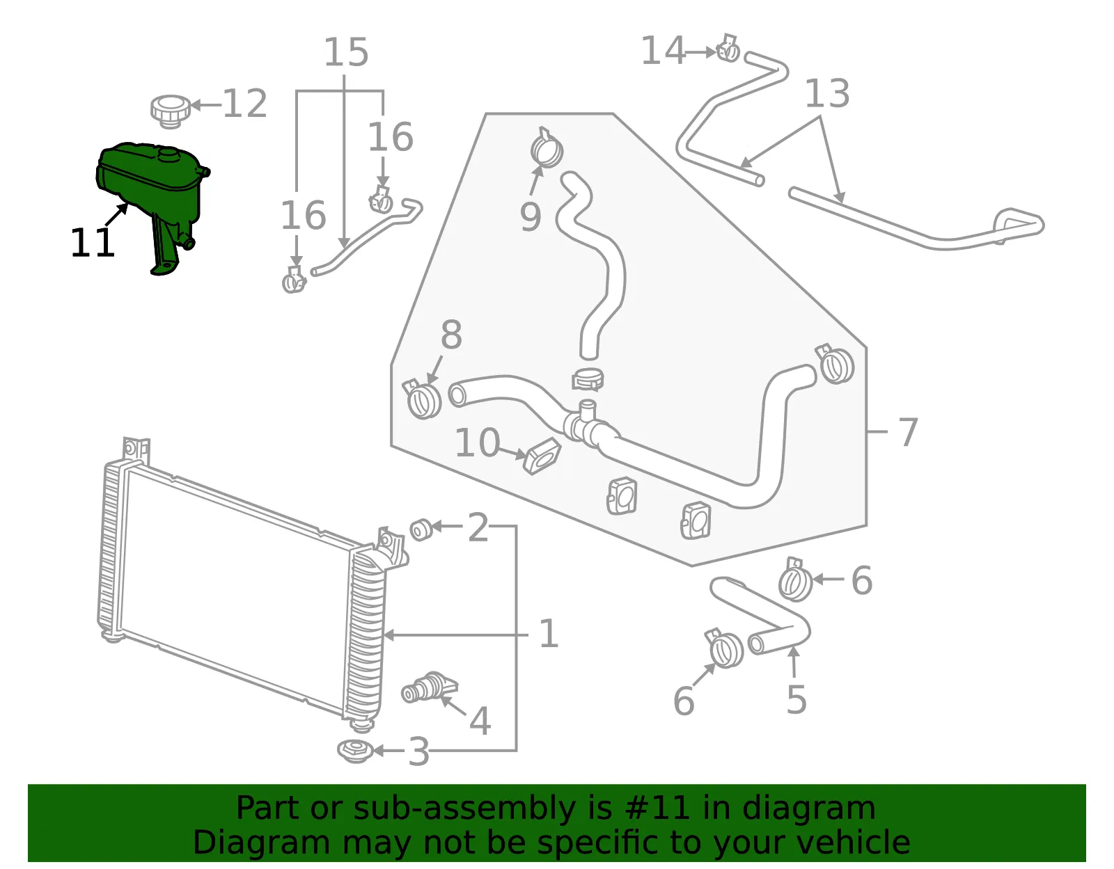 Radiator Surge Tank - GM (84368362) - view 4