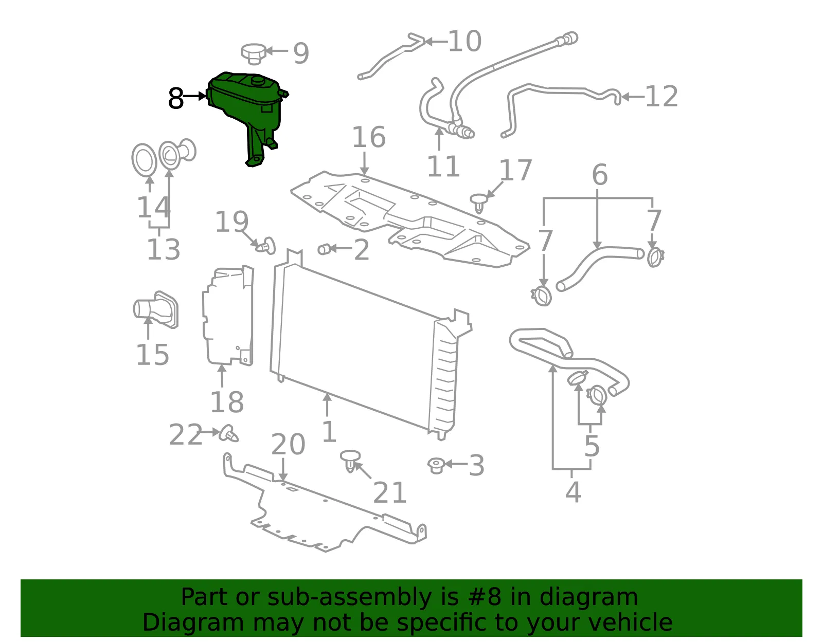 Radiator Surge Tank - GM (84368363) - view 5