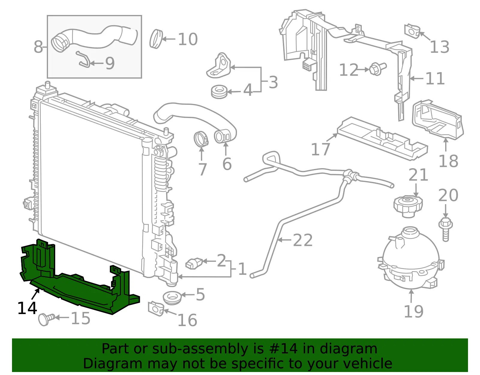 Front Lower Radiator Air Baffle - GM (84388371) - view 3