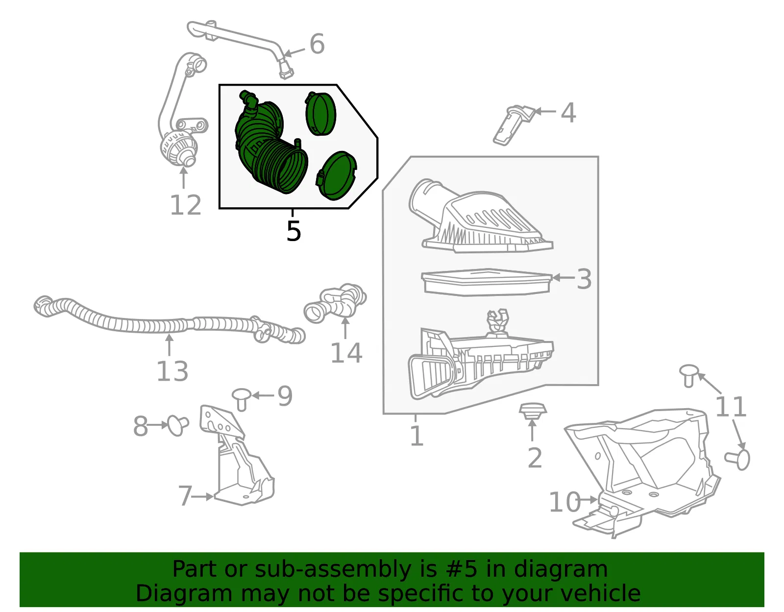 Air Cleaner Outlet Duct - GM (84454249) - view 4