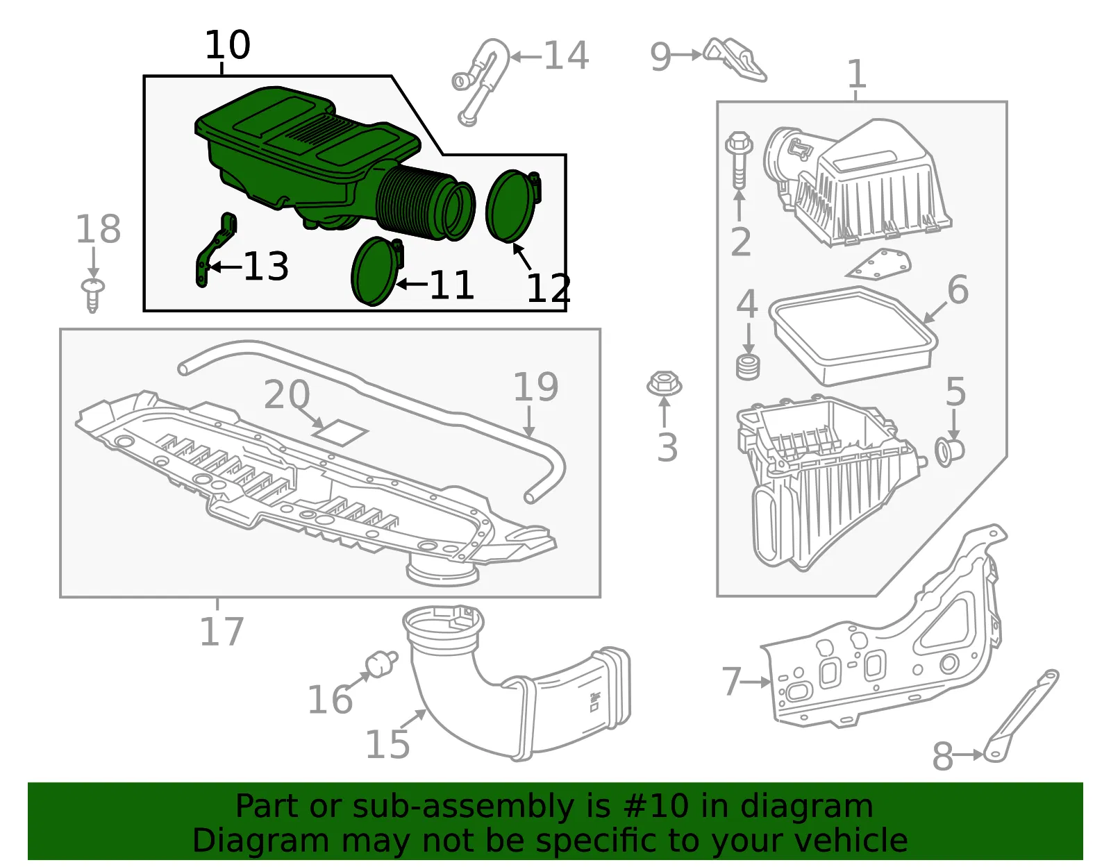 Air Cleaner Outlet Duct - GM (84467636) - view 3