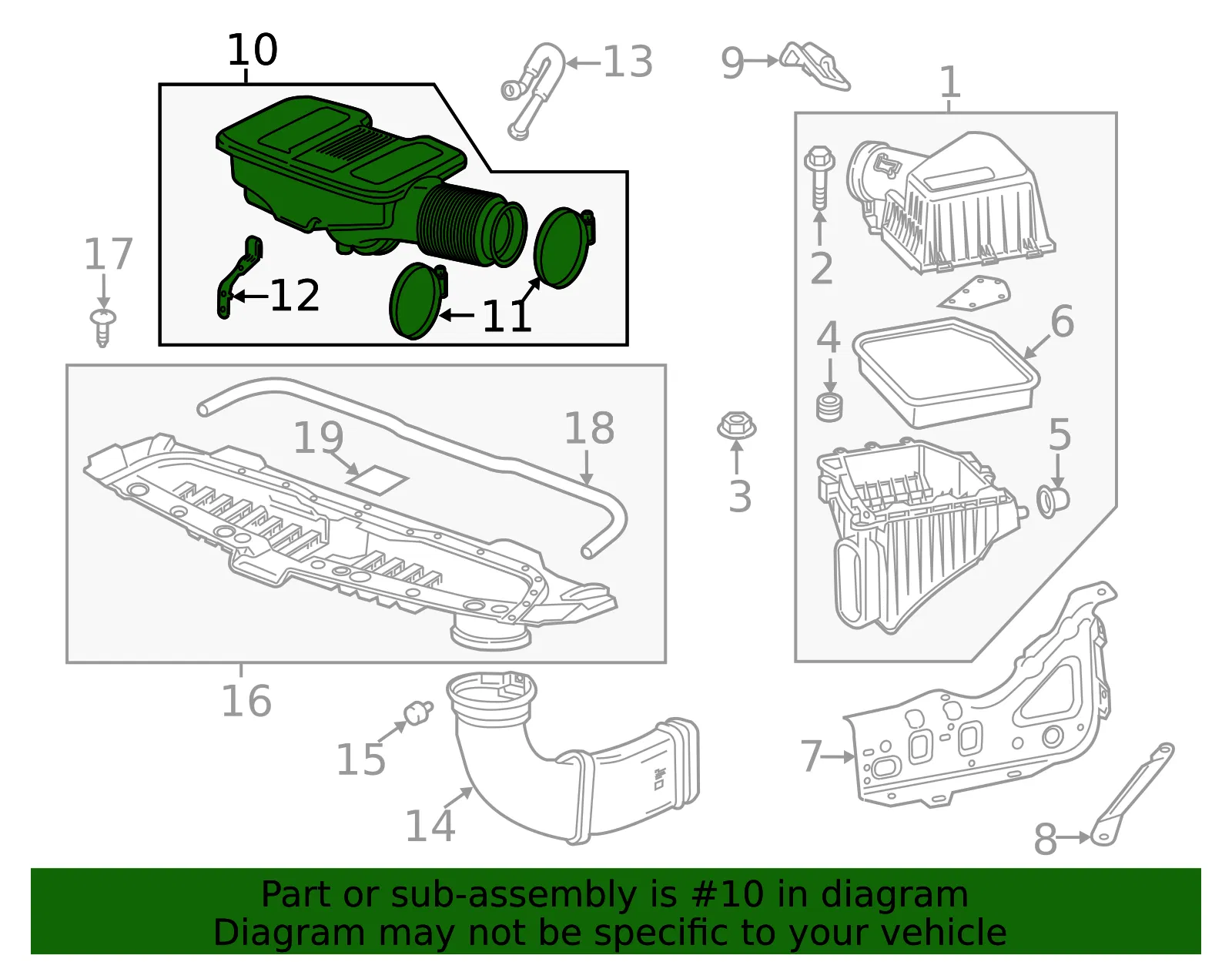 Air Cleaner Outlet Duct - GM (84467638) - view 6