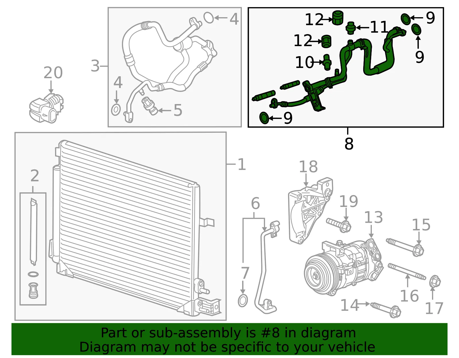 Air Conditioning Evaporator Hose - GM (84498818) - view 4