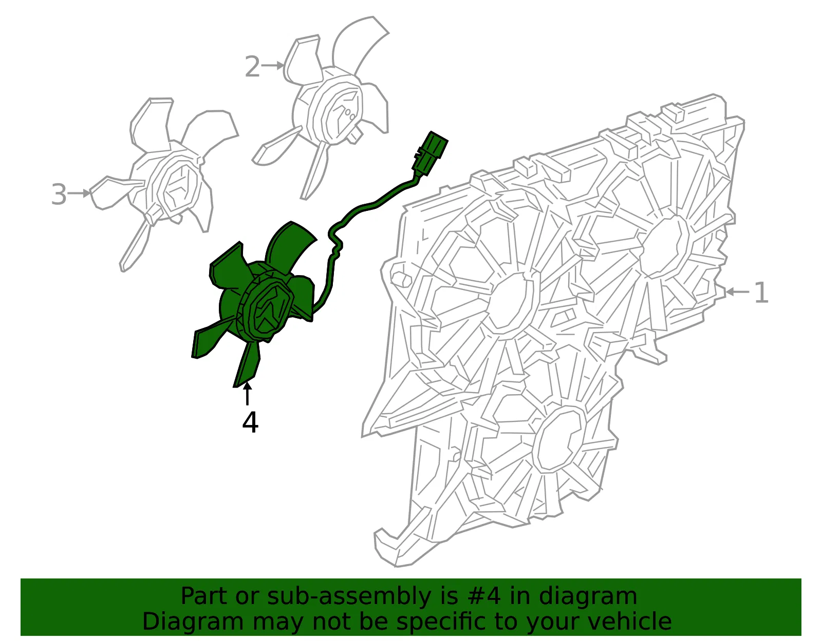 Engine Cooling Fan Motor - GM (84543311) - view 5