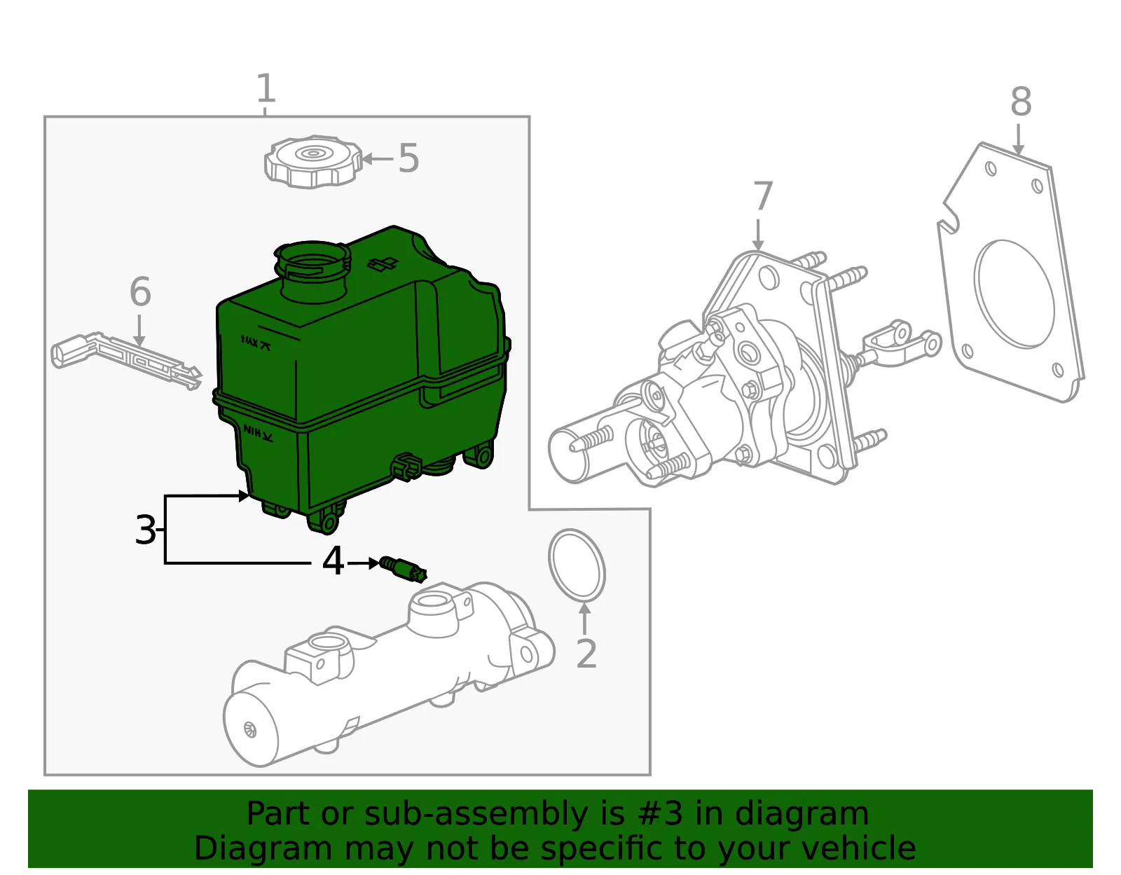 Brake Master Cylinder Reservoir - GM (84556657) - view 5