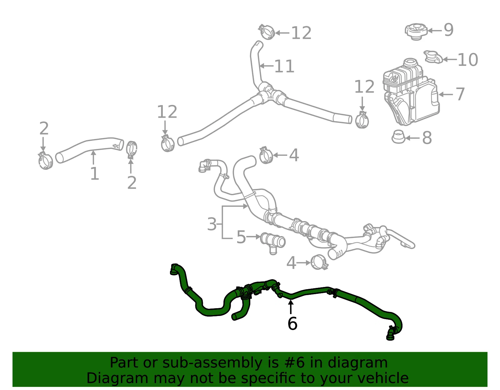 Auxiliary Radiator Inlet Hose - ACDelco (84567000)