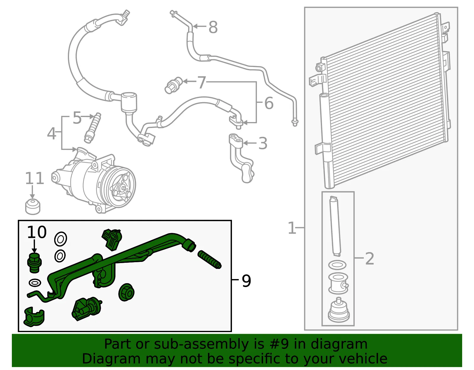 Air Conditioning Evaporator Hose - GM (84586761) - view 3