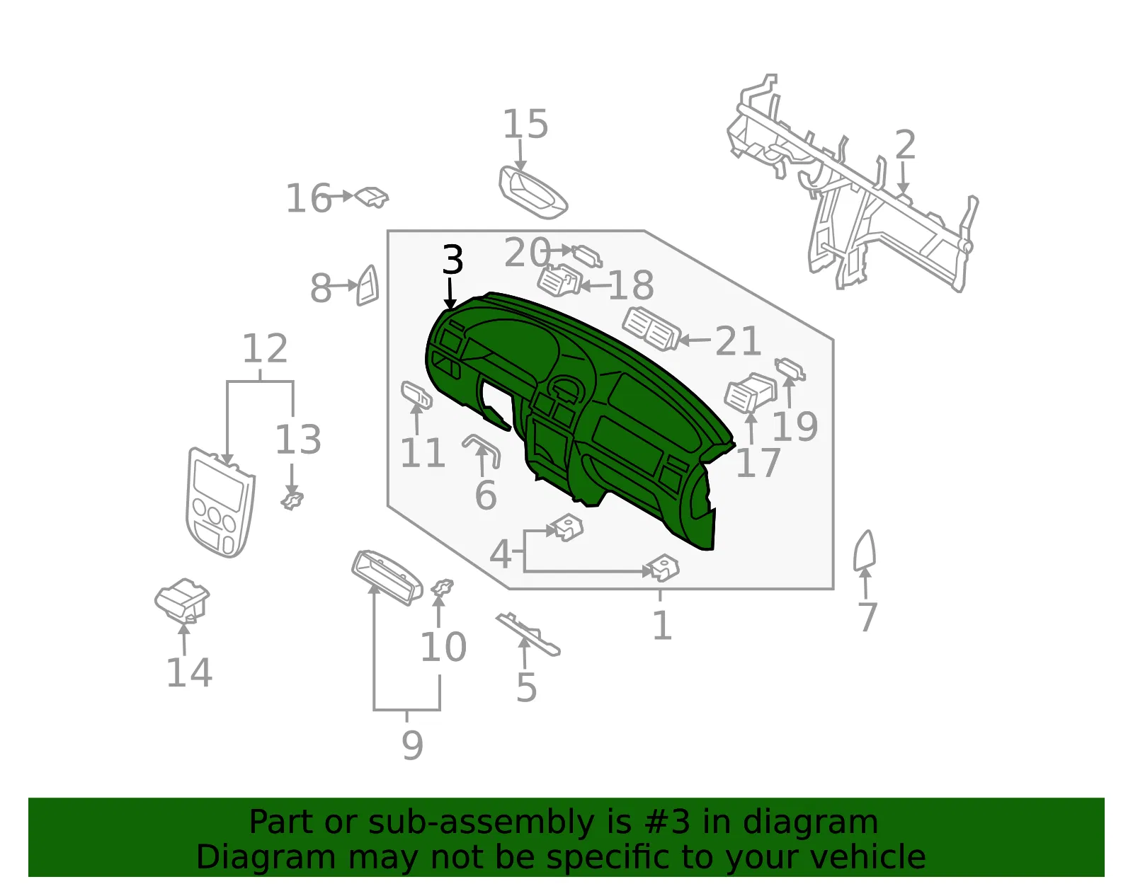 Crash Pad - Kia (84713-FD00008) - view 2