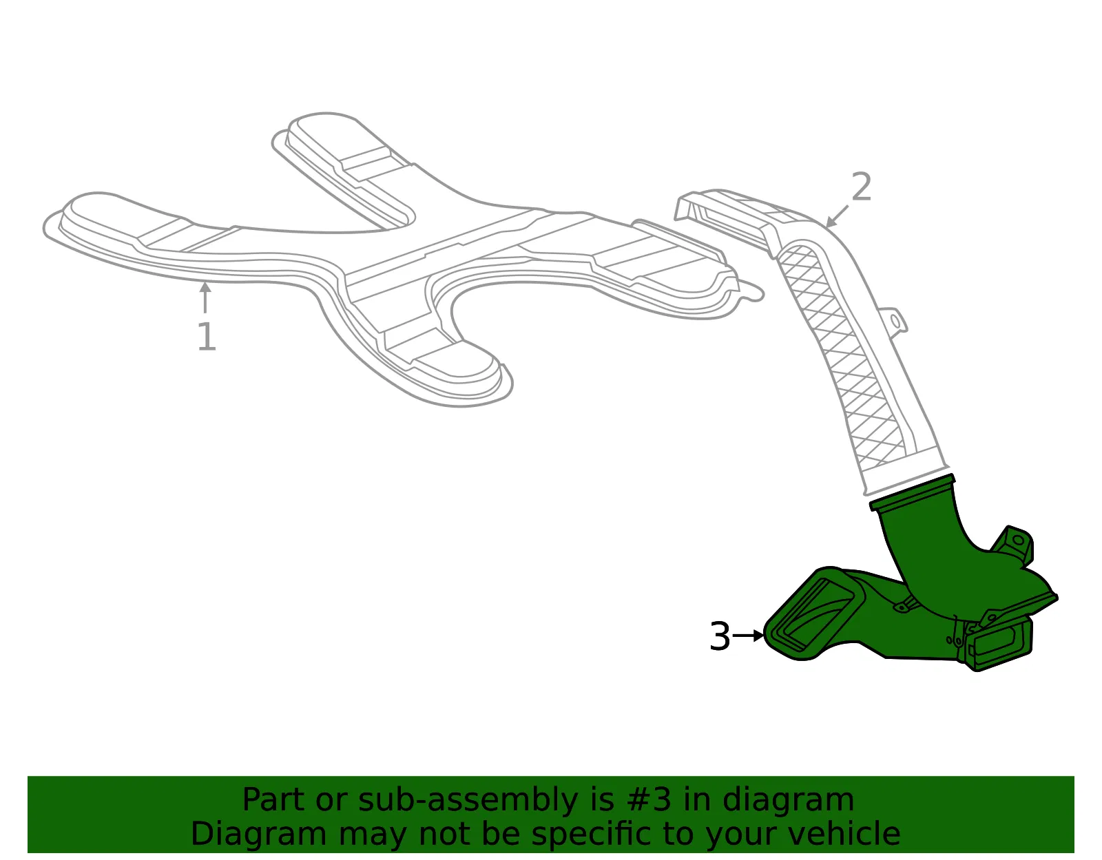 Auxiliary Air Conditioning Air Lower Duct - GM (84771358) - view 3