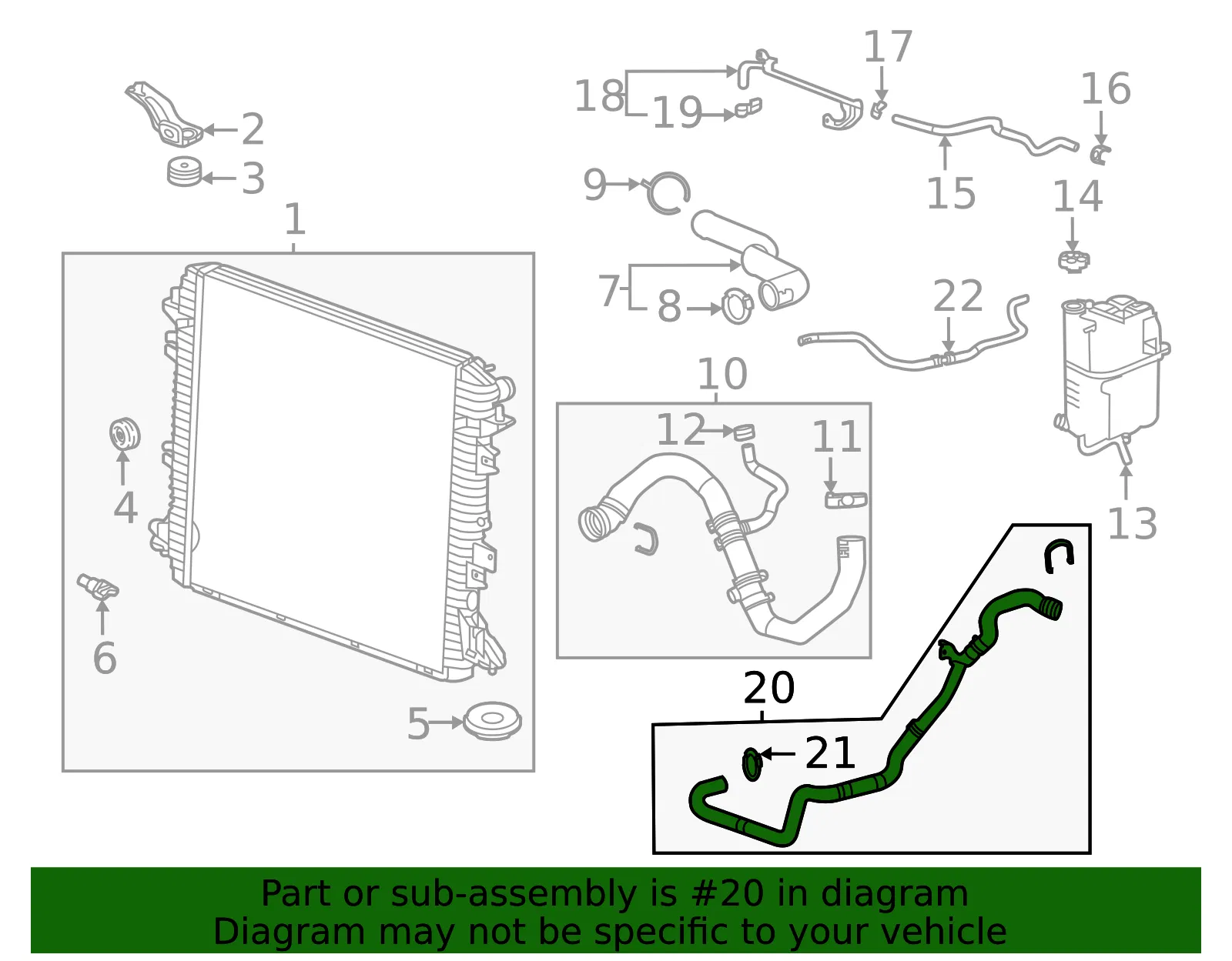 Auxiliary Radiator Outlet Hose - ACDelco (85119158)