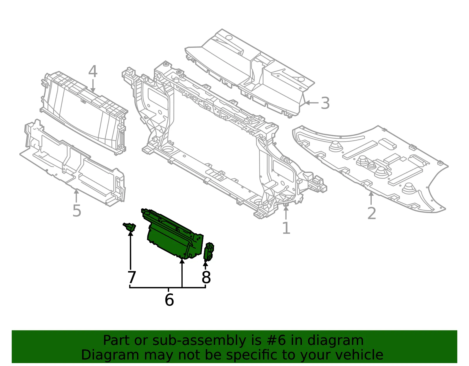 Radiator Shutter Assembly - Kia (86980-CV000) - view 2