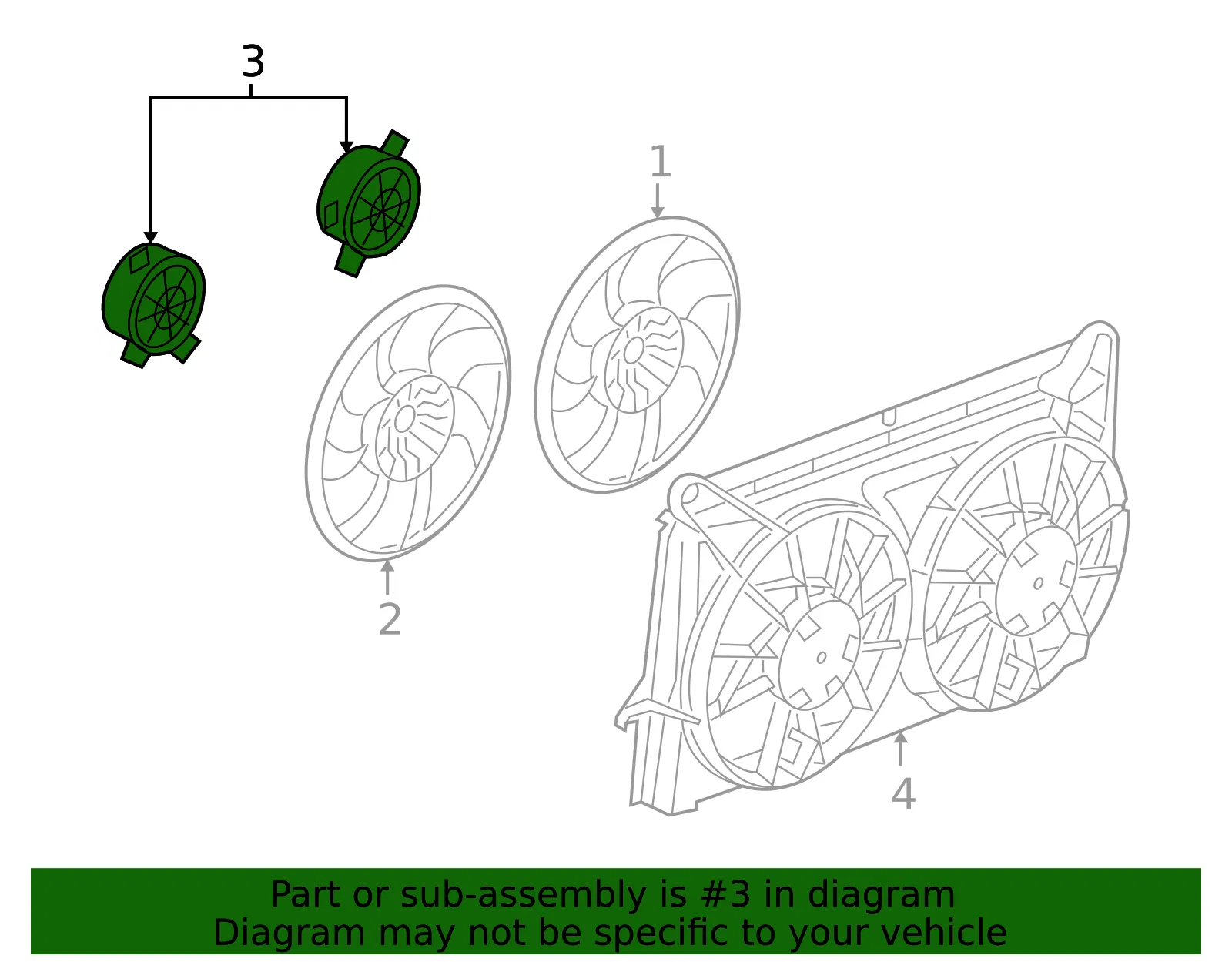 Engine Cooling Fan Motor - GM (89023368) - view 4