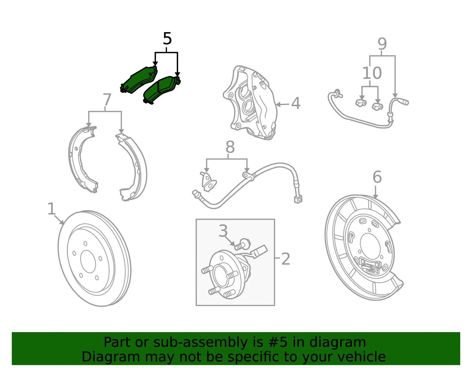 Rear Disc Brake Pad Set with Shims and Lubricant - GM (89047744) - view 3