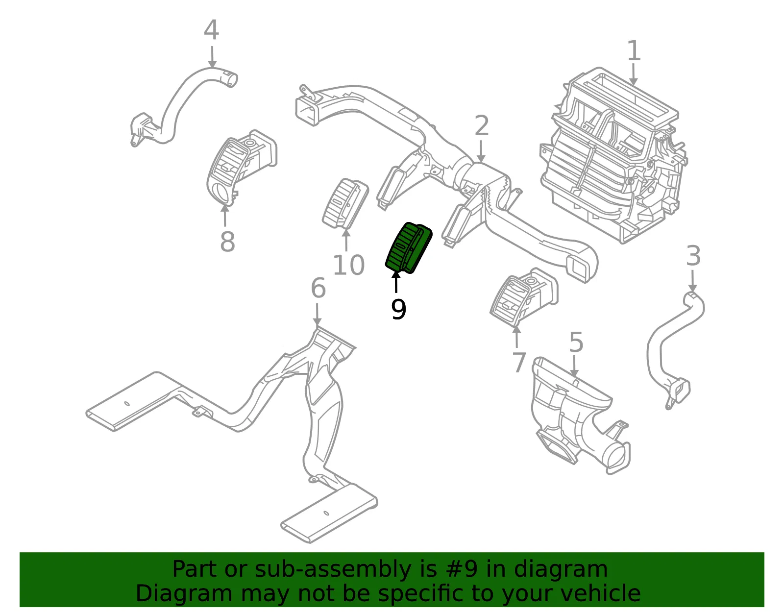 Dashboard Air Vent - Ford (8A8Z-19893-AD) - view 6